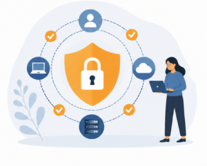 Modelo Zero Trust con múltiples capas de seguridad y protección de sistemas